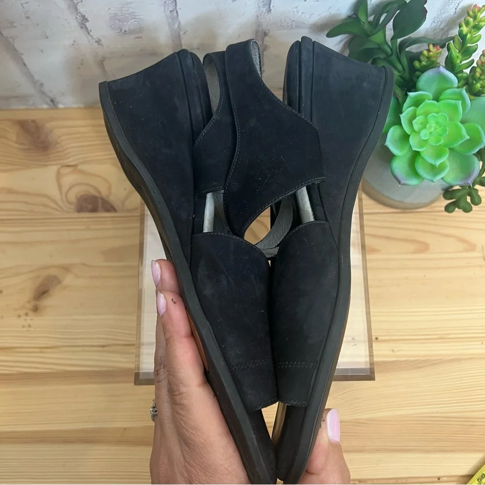 Beautifeel Black Nubuck comfort wedge sandals - Picture 6 of 10